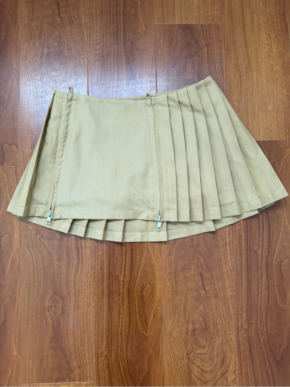Nodress Pleated Mini Skort in Khaki - Classic Women's Skirt